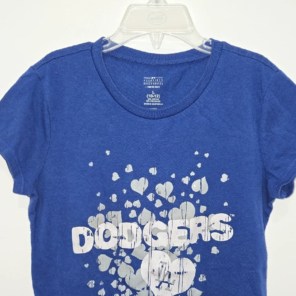 MLB LA Dodgers Graphic Blue Short Sleeve Girls T-Shirt Size L